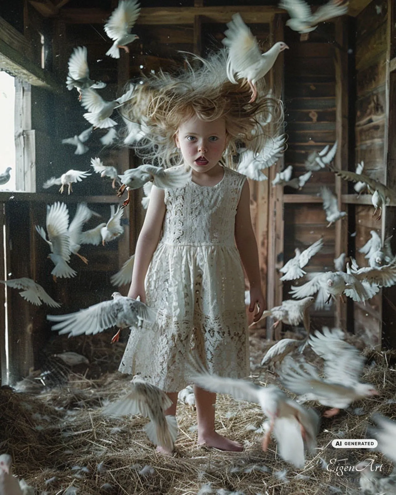An Ill Wind — fliegende Federn, Stroh und Haare im Wind (Yellow-Muse-Magazin)