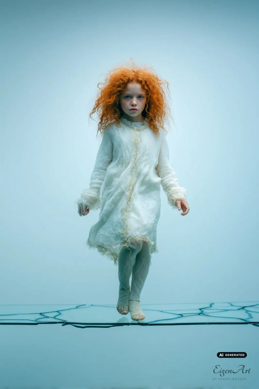 Irish Girl — rothaariges Mädchen, das Rot der Haare als einzige Farbe im entsättigten Bild