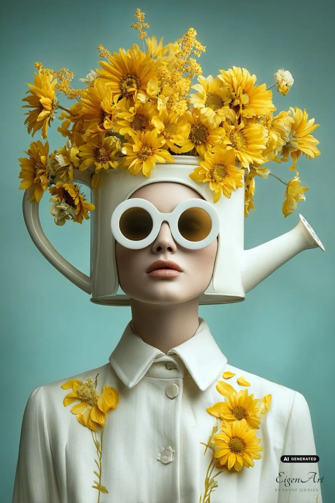 Plants — Blütenkrone aus einer Gießkanne, Yellow-Muse-Cover-Motiv von Sanne Jerxsen